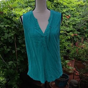 Natural Reflections Teal Sleeveless Blouse